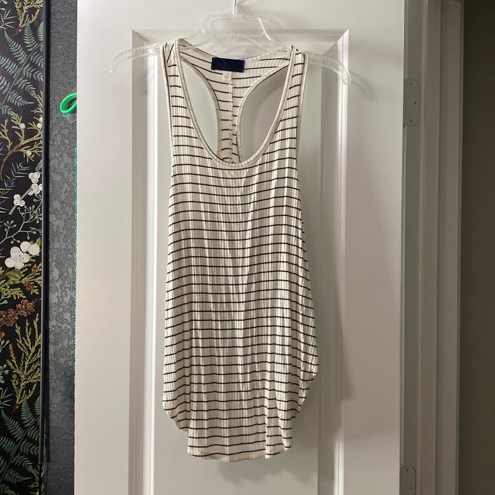Small Black White Stripe Stretchy Tank